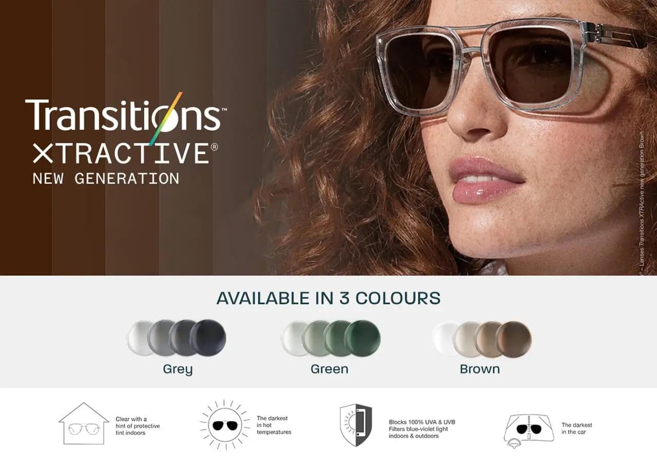 Tròng kính Essilor XTRactive - Công nghệ đổi màu thông minh siêu tối